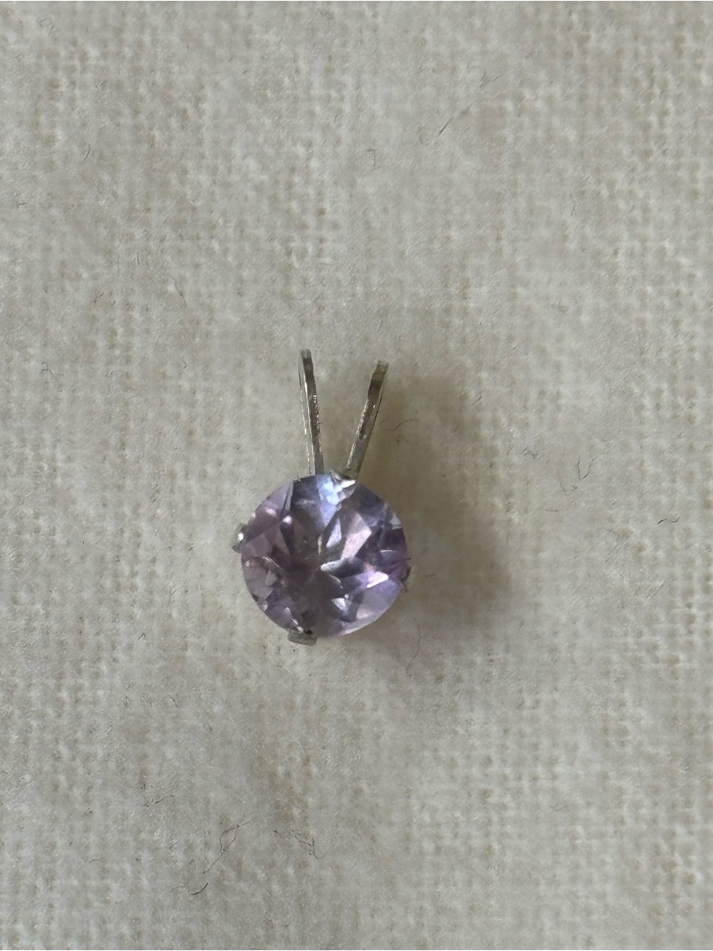 925 Genuine Amethyst 6mm Sterling Silver Floating Pendant